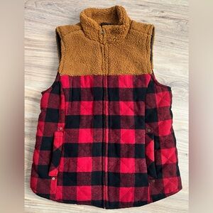 Maurices Buffalo Plaid Sherpa Block Vest